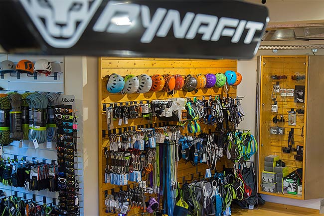 Der Dynafit-Shop in der Bergsportabteilung
